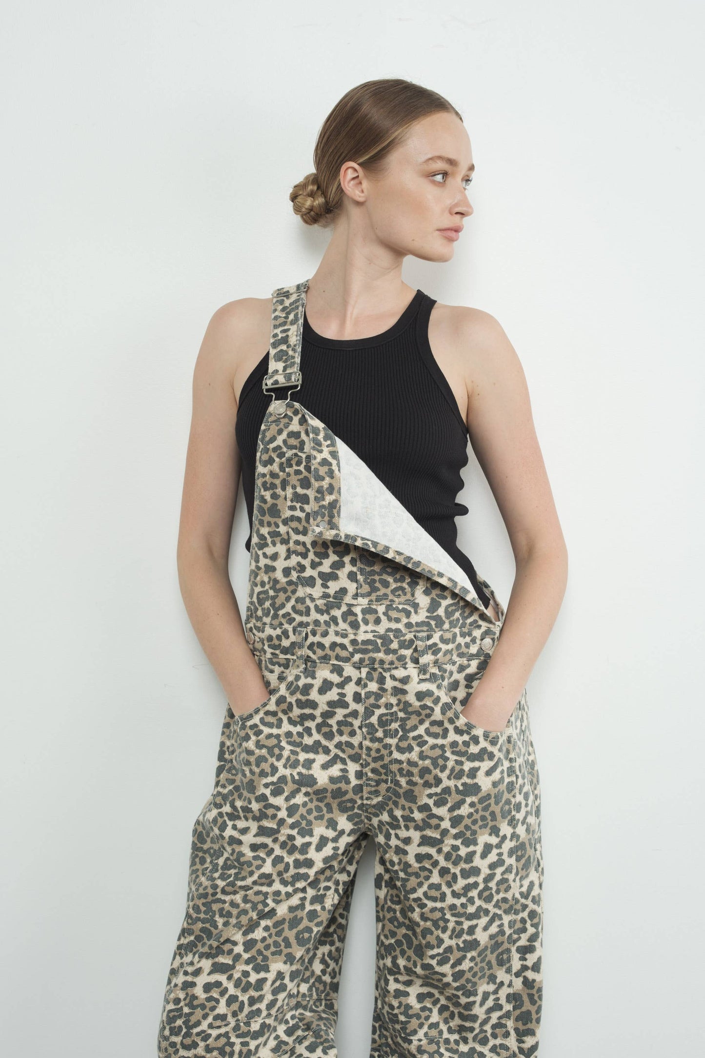 Relaxed Fit Leopard Overalls