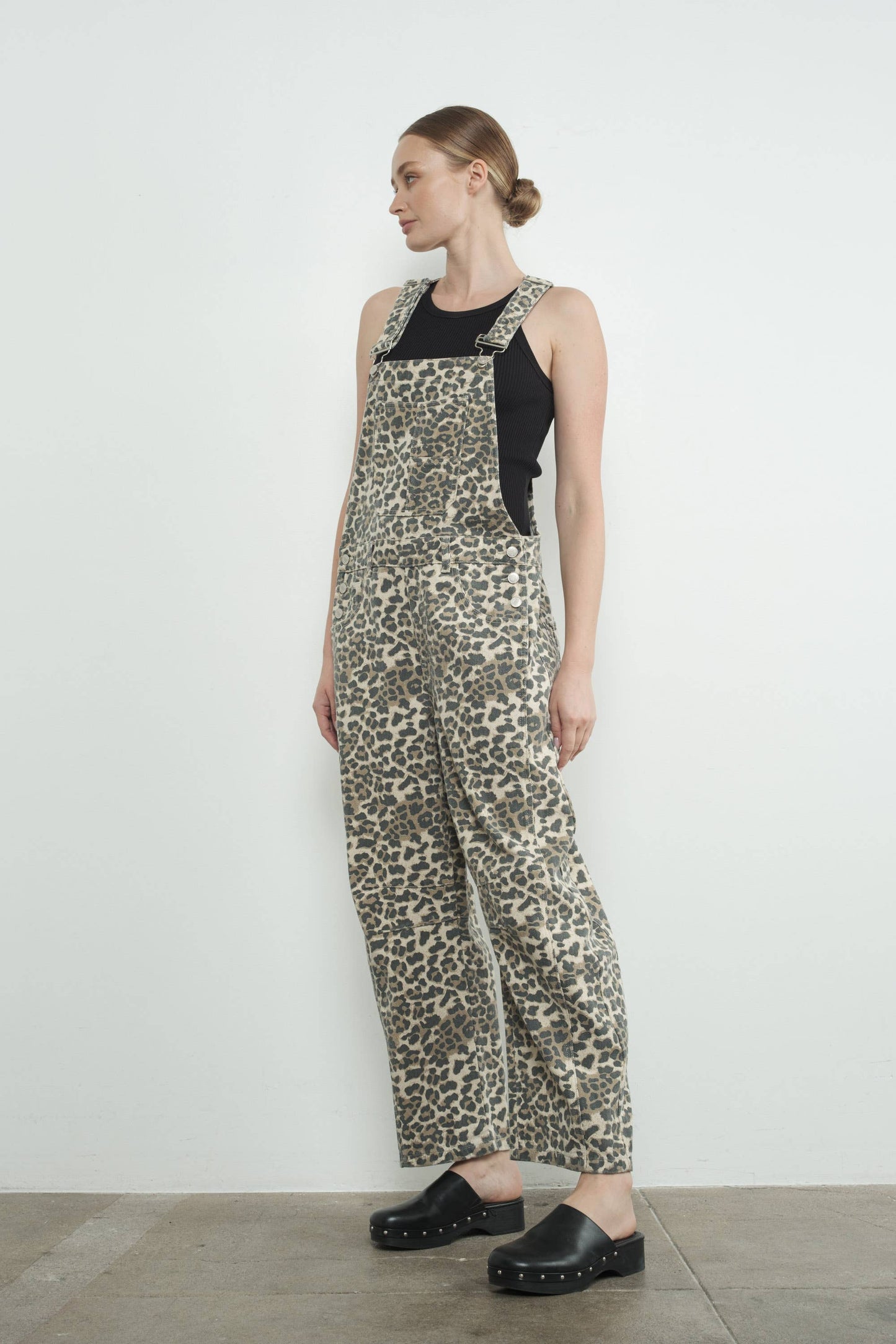 Relaxed Fit Leopard Overalls