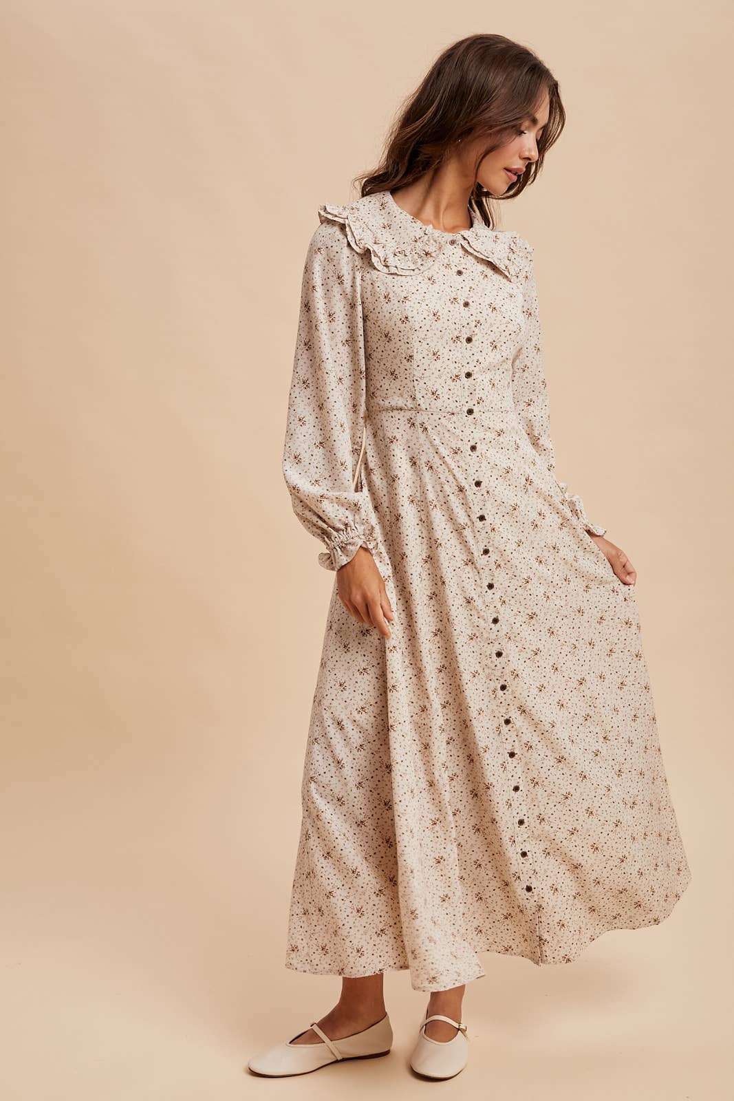 Statement Collar Button Down Maxi