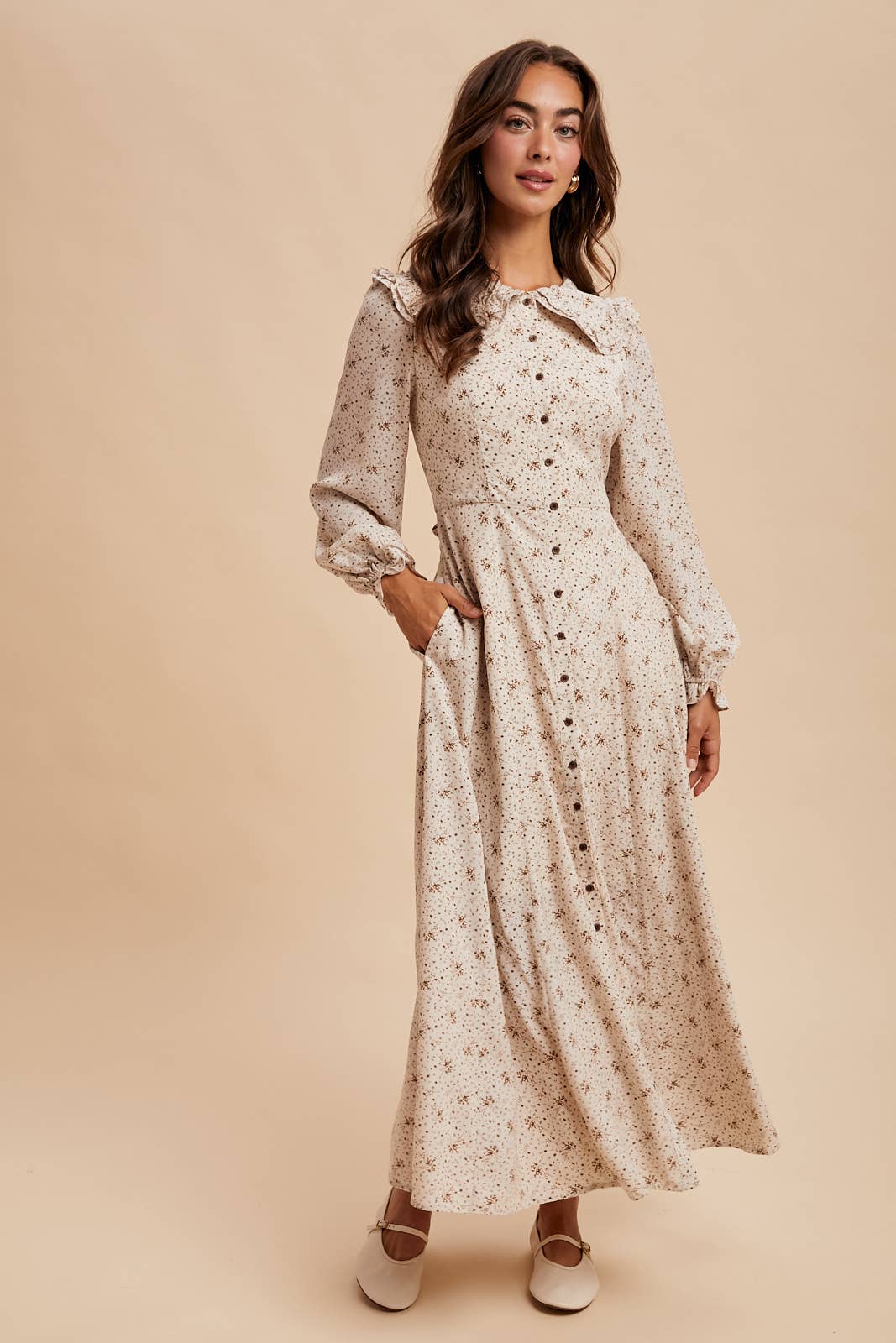 Statement Collar Button Down Maxi