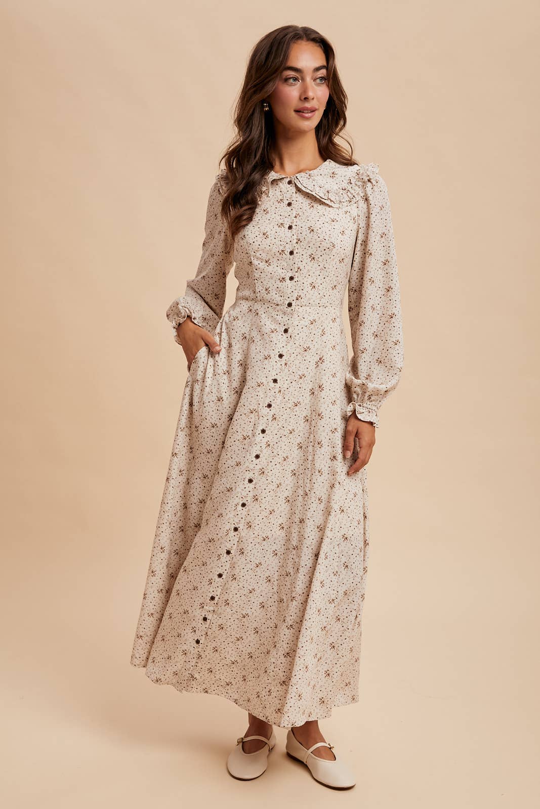 Statement Collar Button Down Maxi