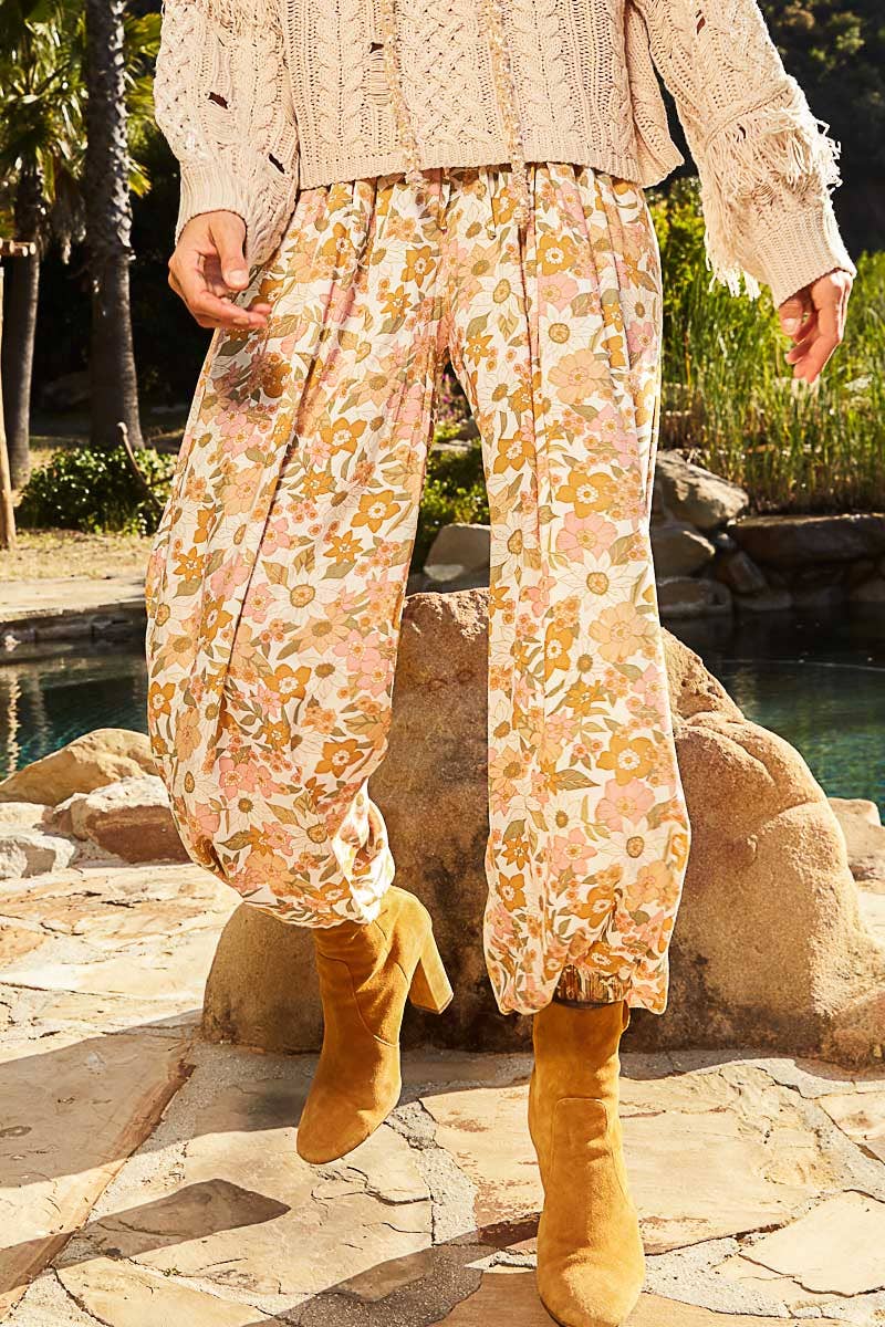 Floral Printed Woven Joggers