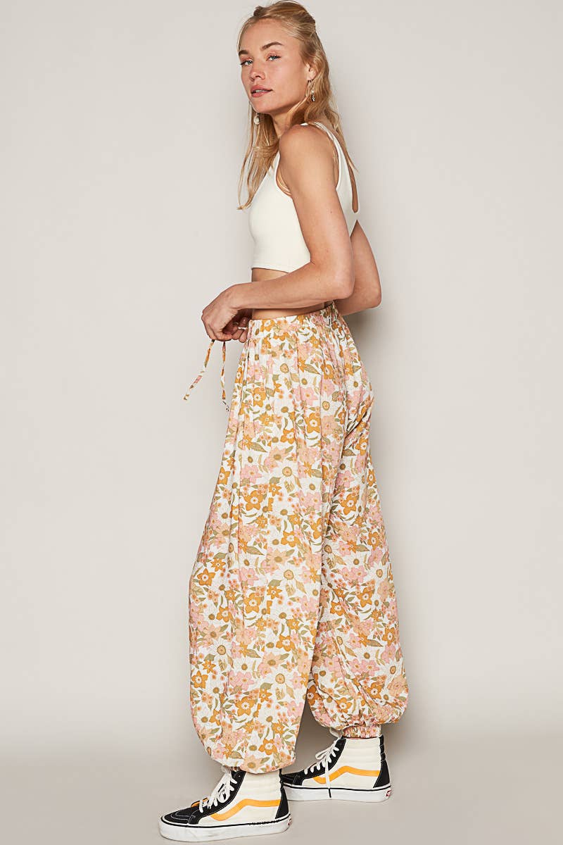 Floral Printed Woven Joggers