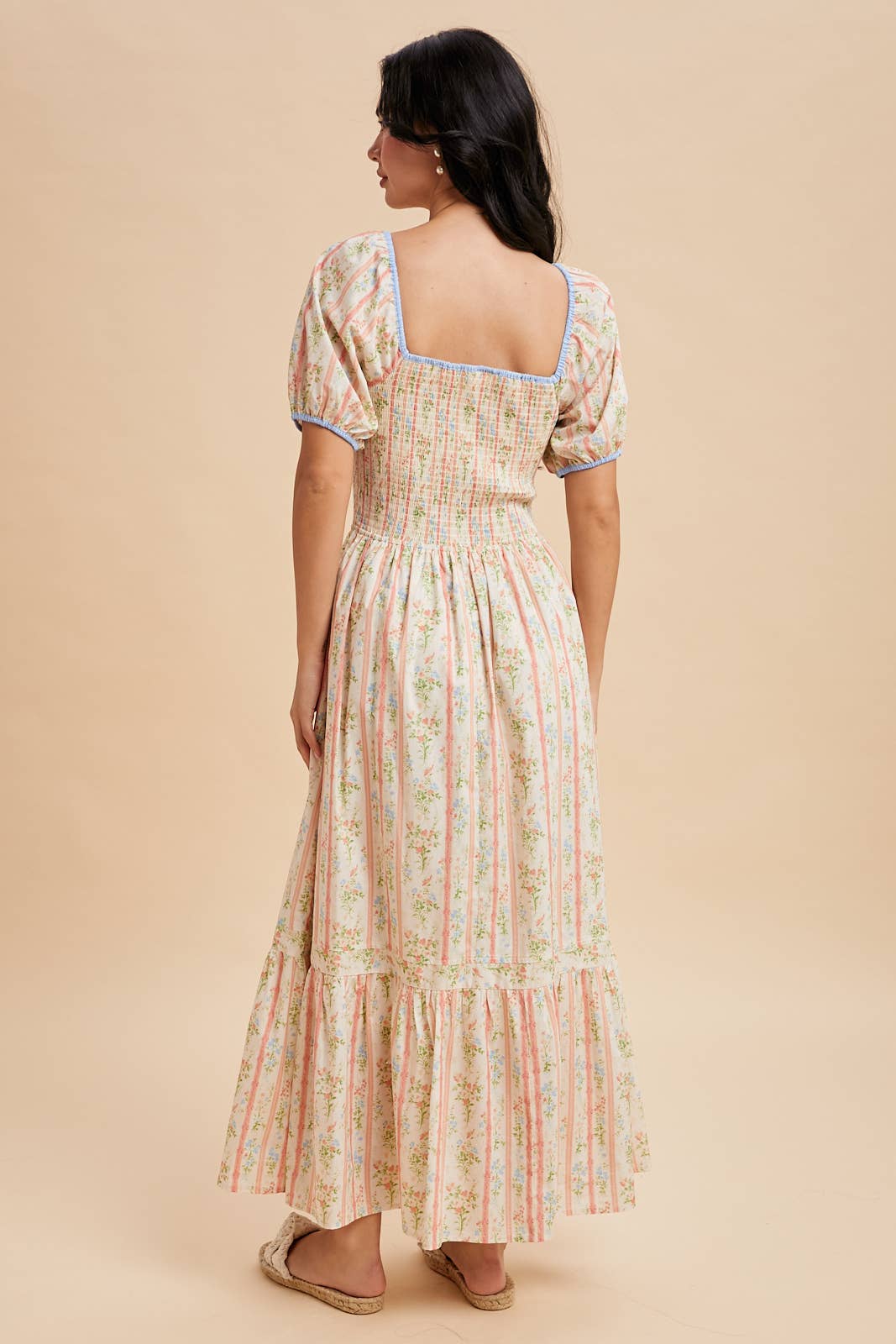 Cream Floral Cotton Maxi