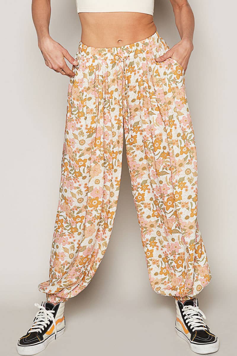 Floral Printed Woven Joggers