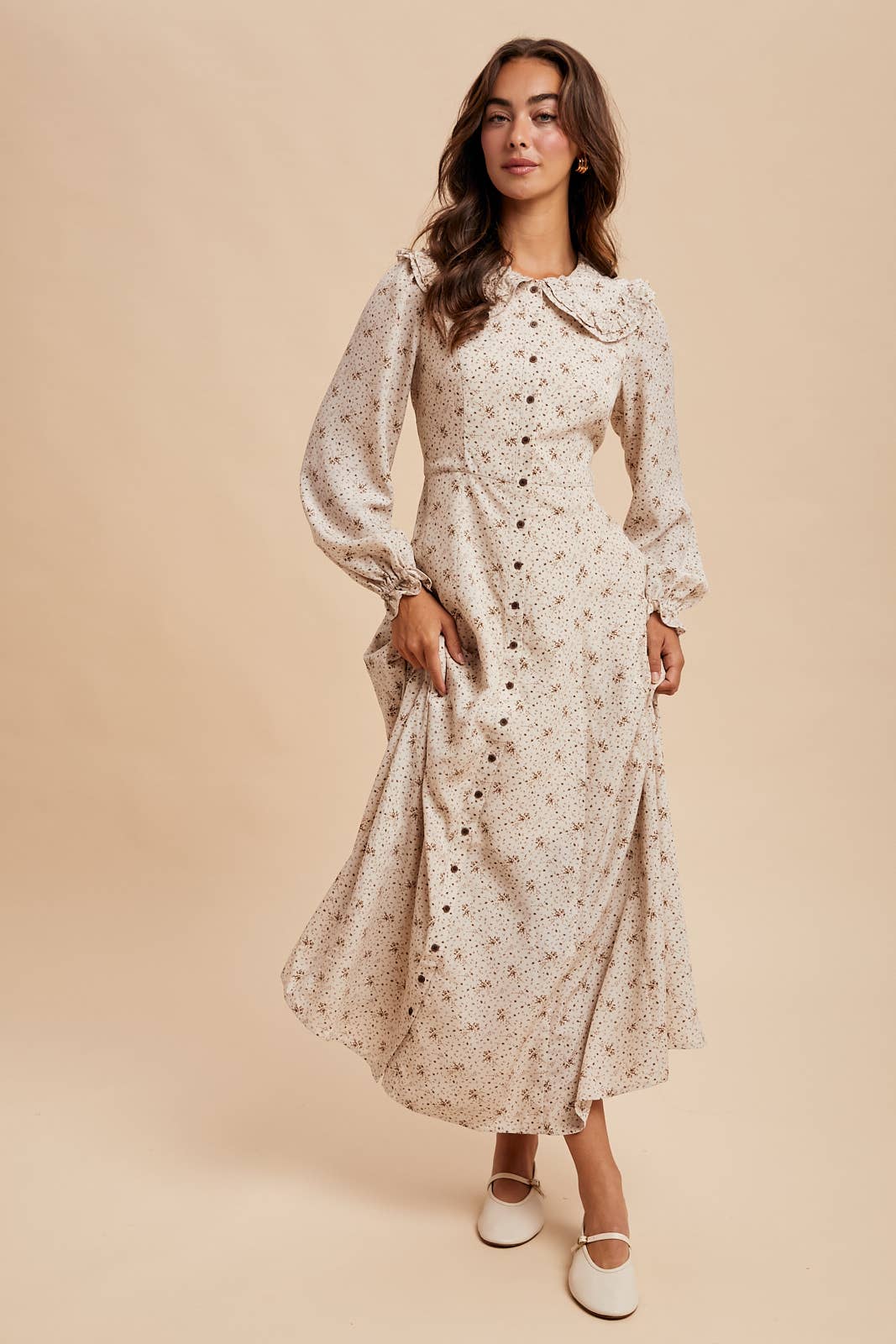 Statement Collar Button Down Maxi