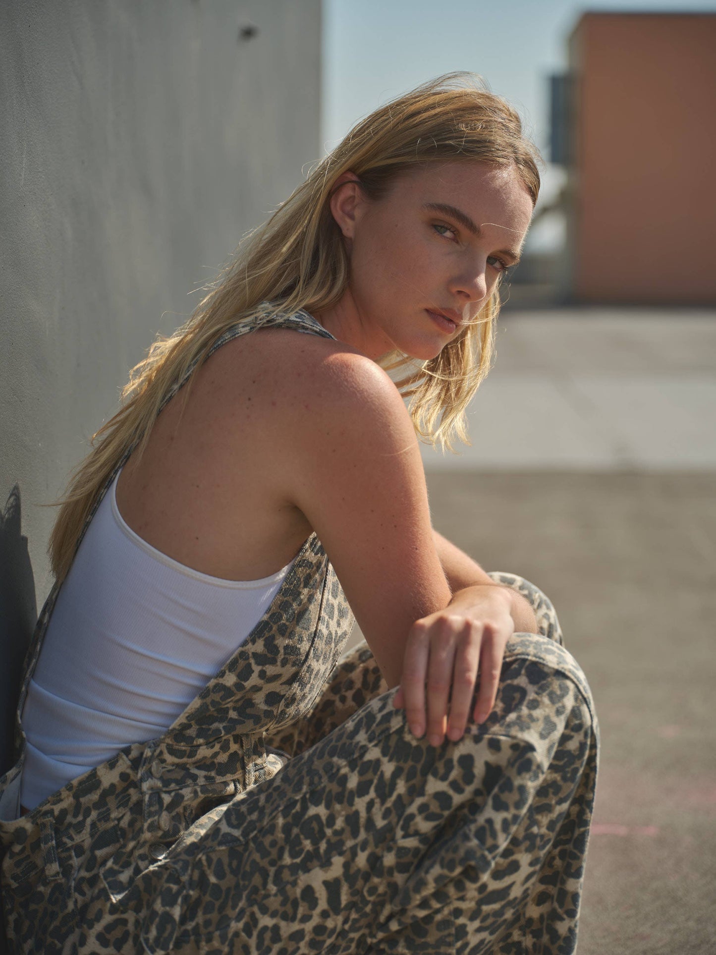 Relaxed Fit Leopard Overalls