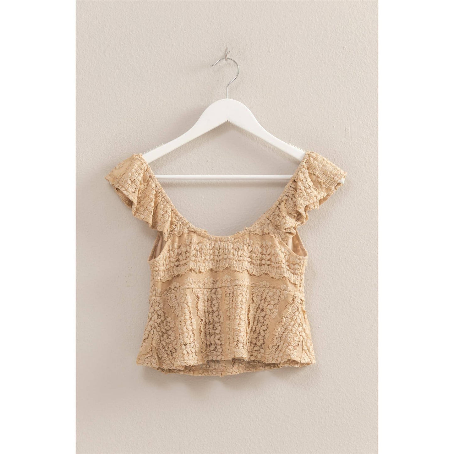 Sweetheart Neck Tie Front Lace Top