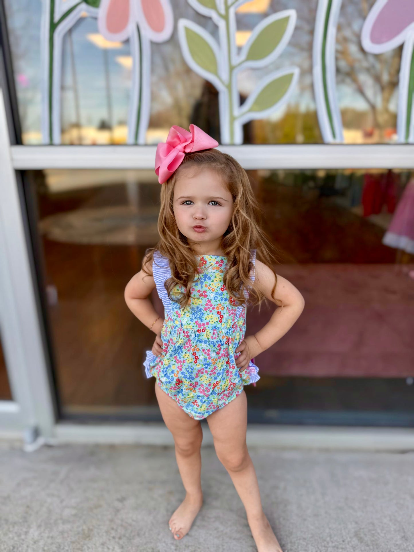 Pinafore Cross Back Woven Romper