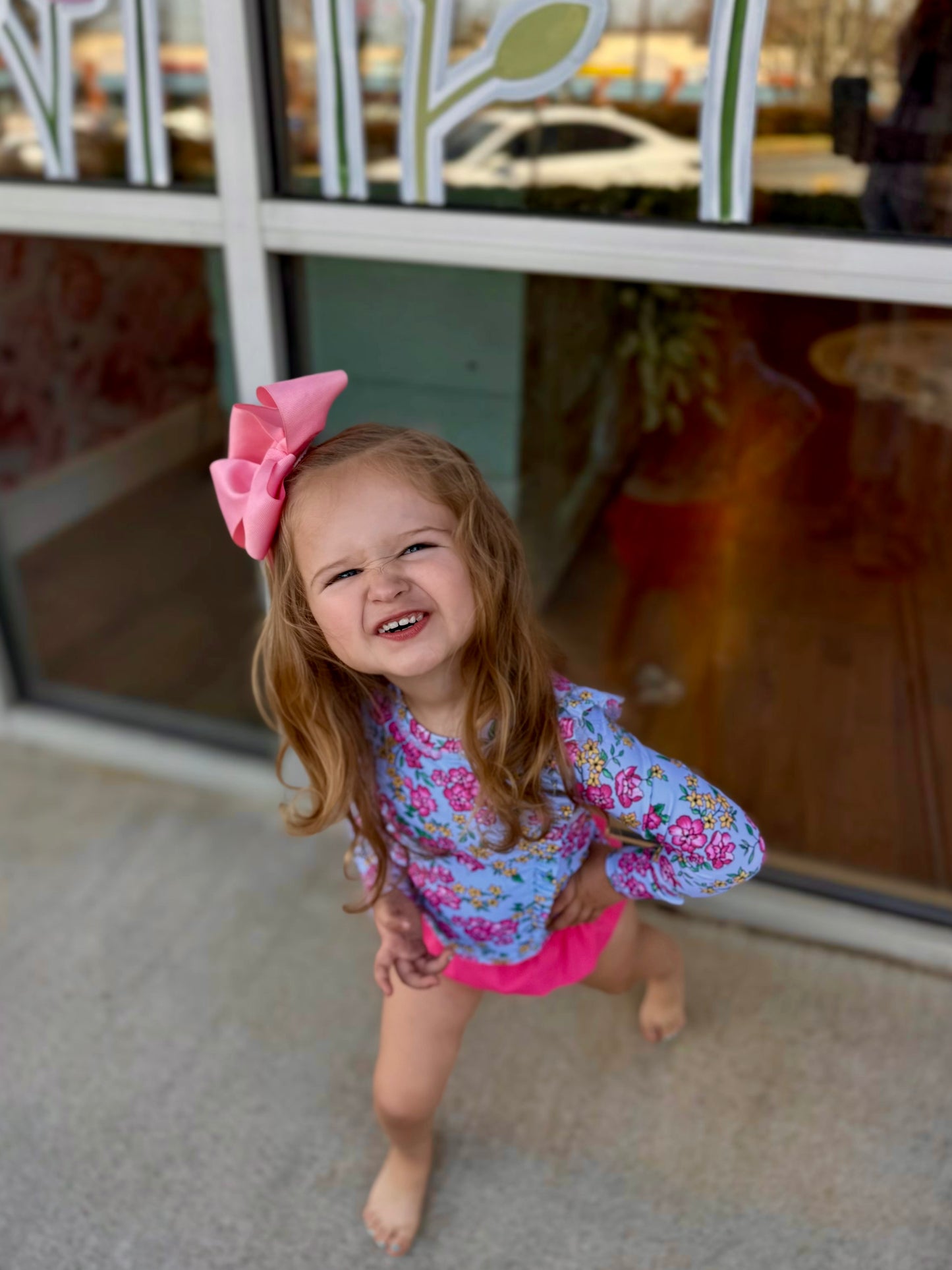 Cheerful Blossoms Ruffle Rash Guard