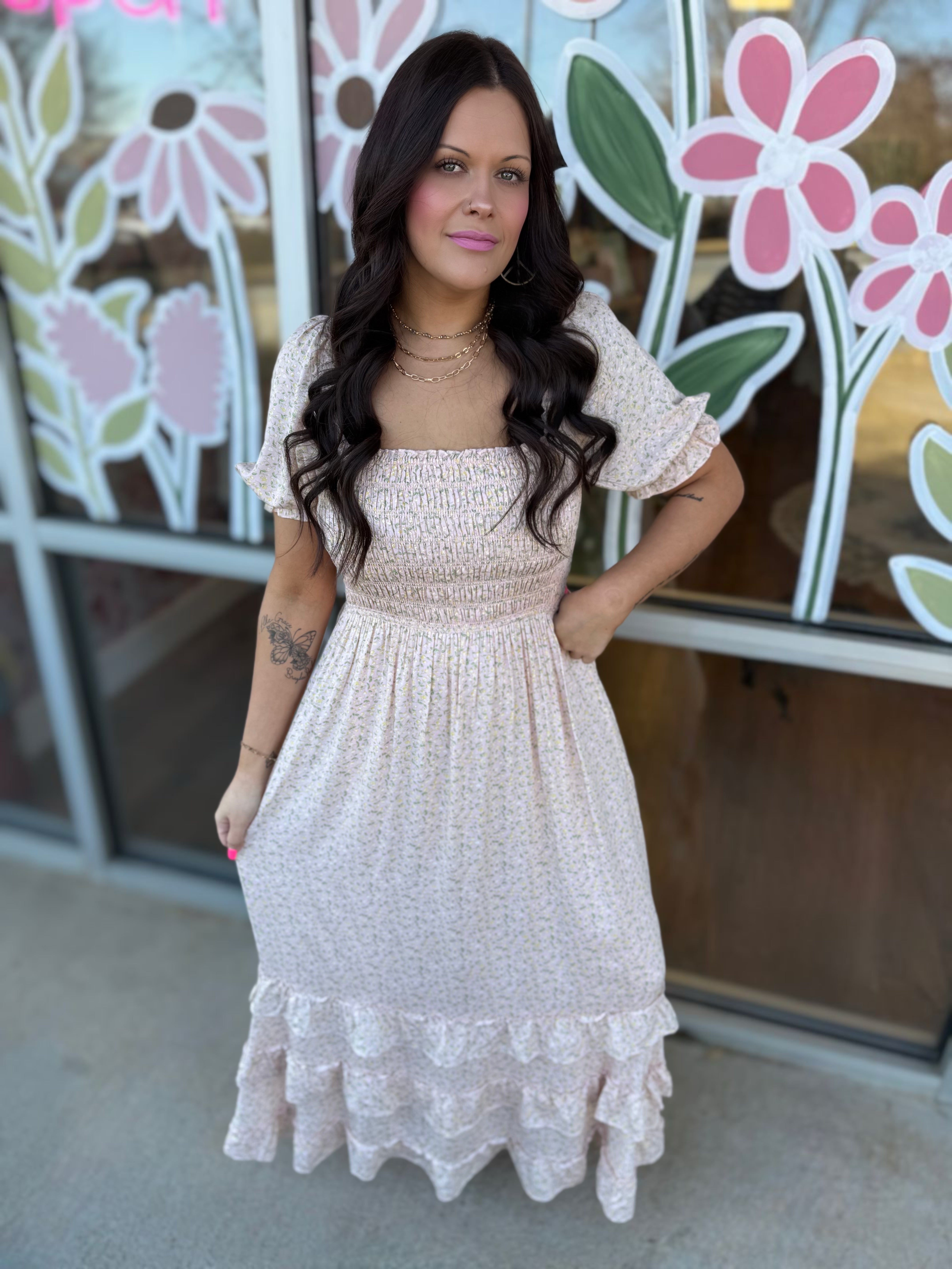 maxi pink peony dress women Blossom Hearts Maxi Dress