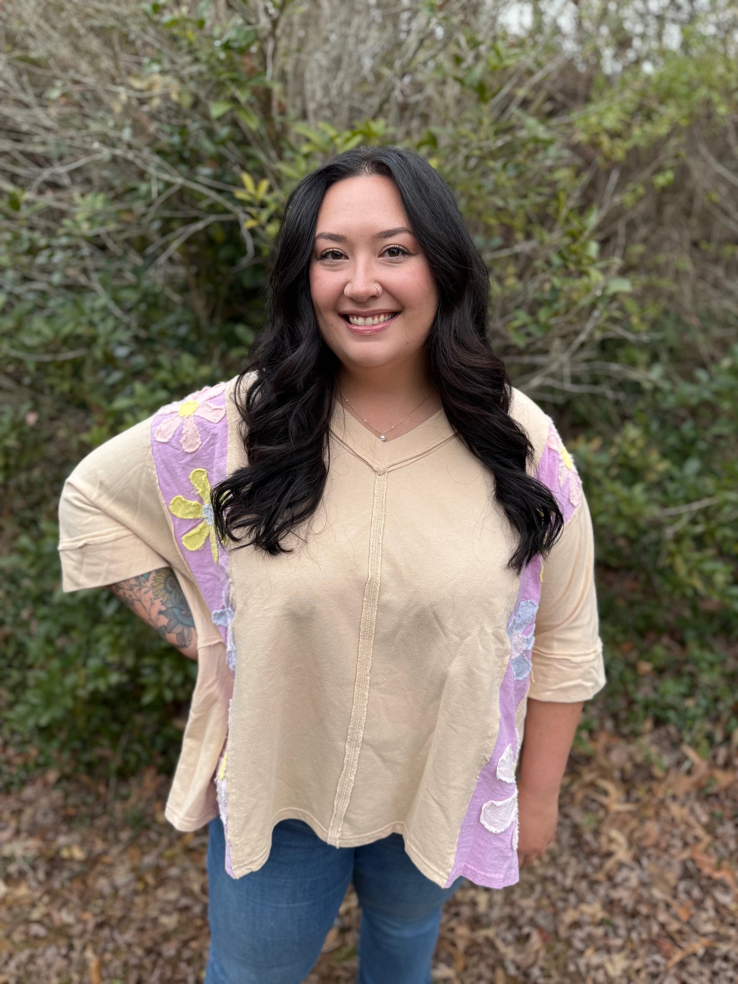 Daisy Patch Mineral Wash Top