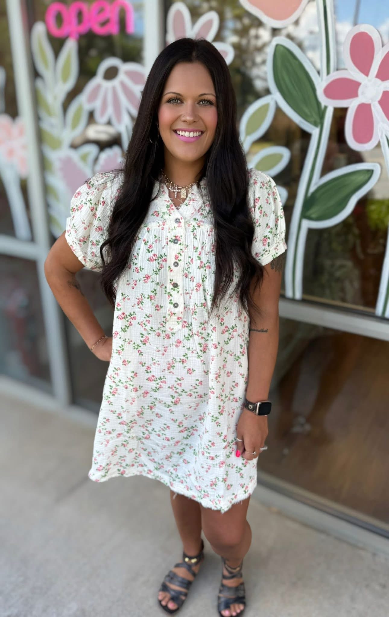 Pink Floral Dress