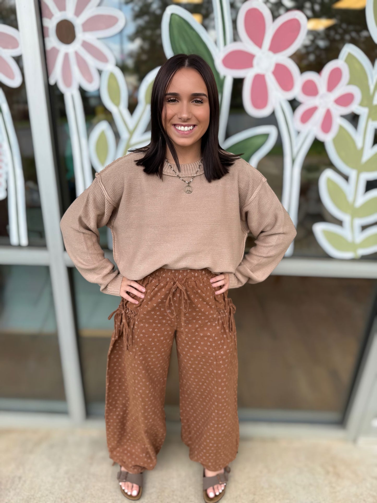 Chestnut Floral Joggers