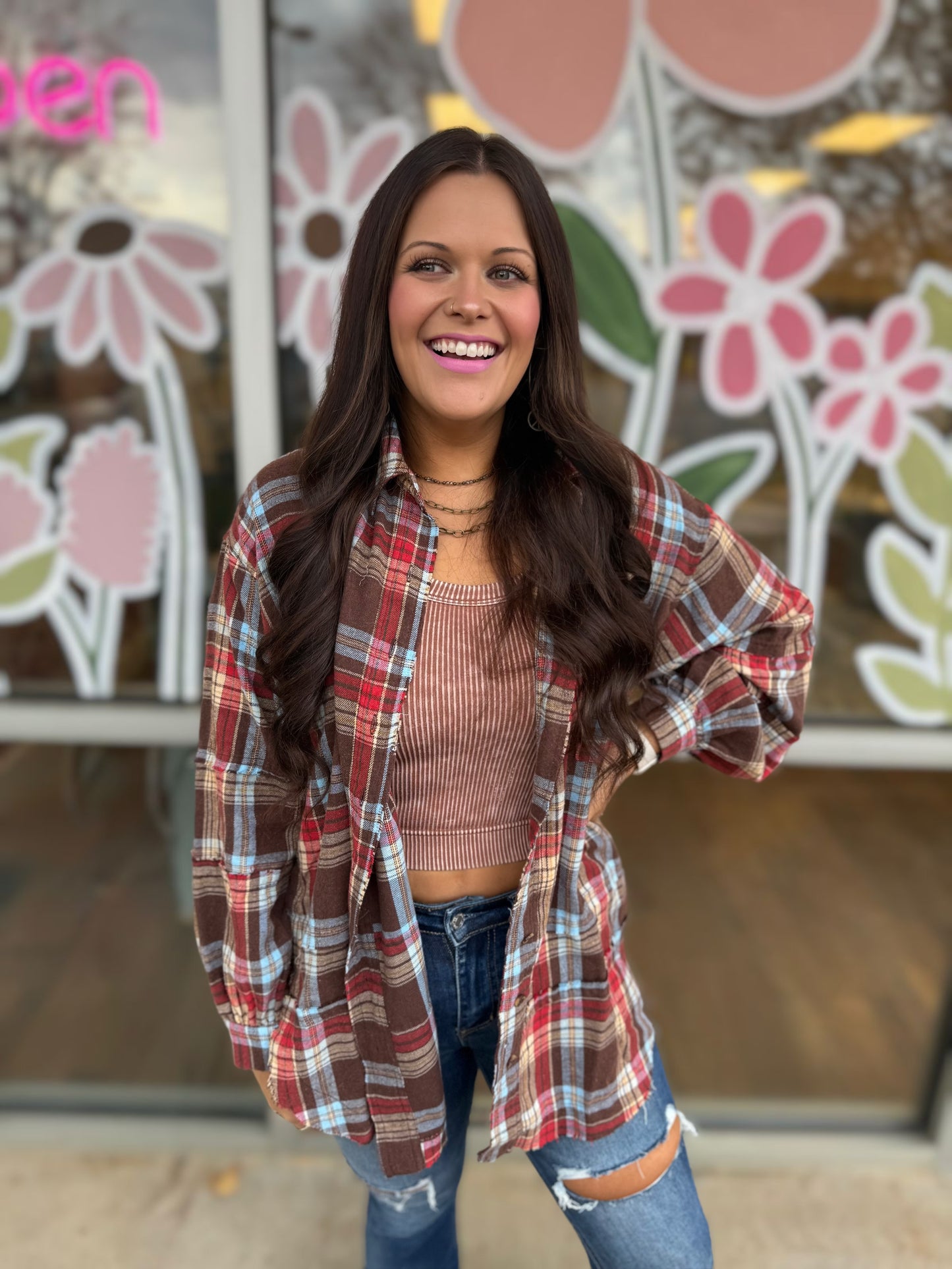 Mocha Oversized Flannel