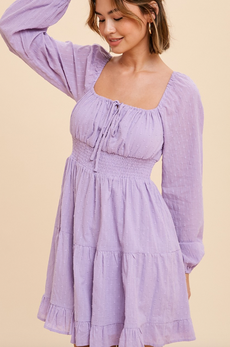 Smocked Waist Long Sleeve Peasant Dress Untamed Grace Smocked Waist Long Sleeve Peasant Dress Untamed Grace