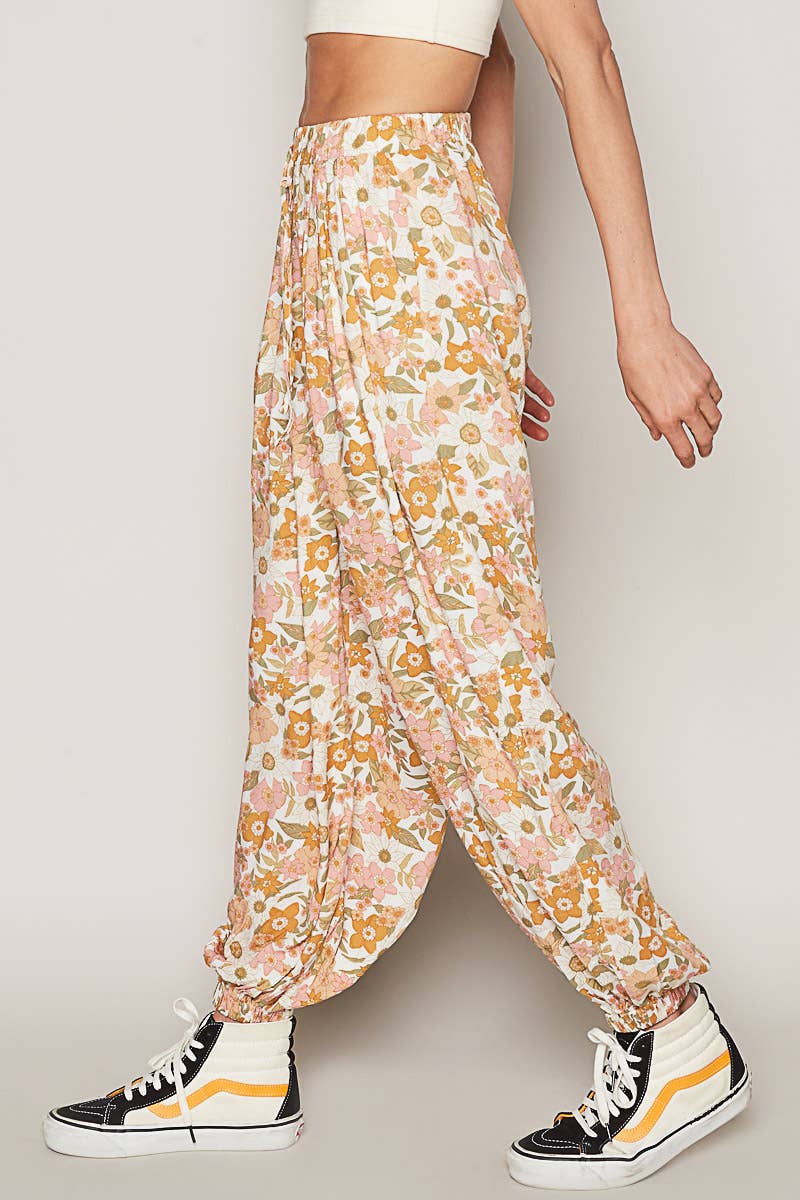 Floral Printed Woven Joggers