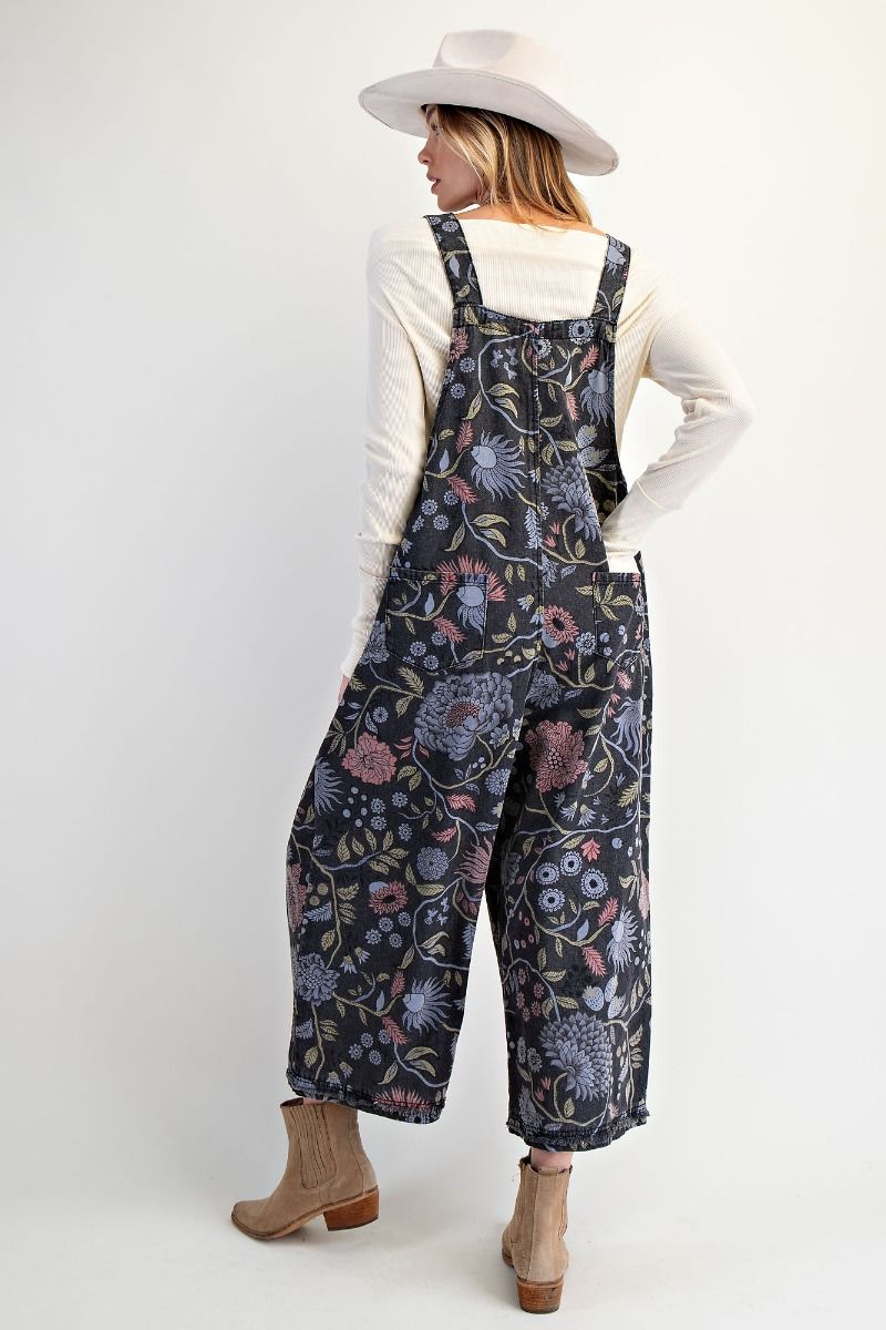 Flower Printed Vintage Overalls
