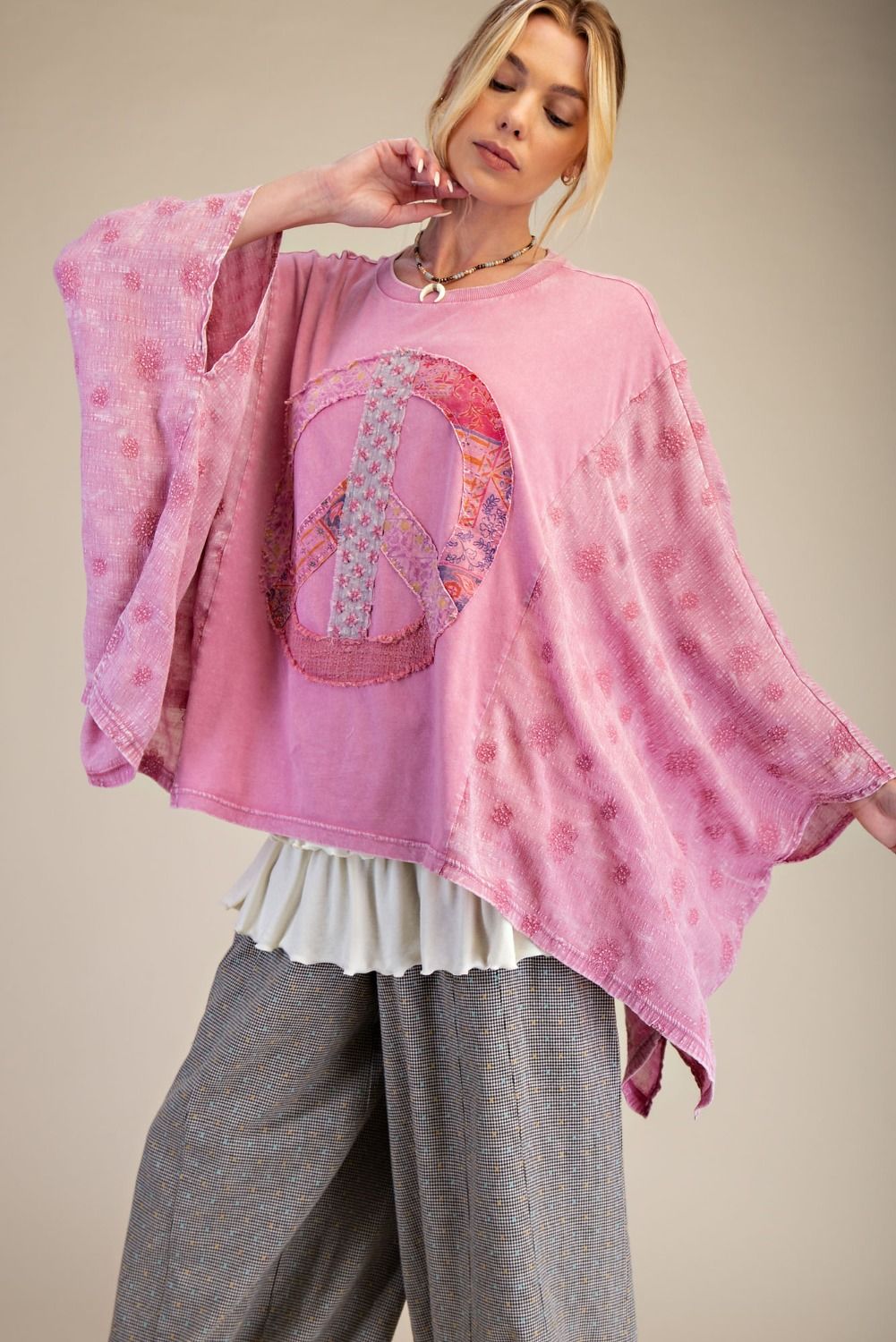 Pink Peace Patch Shirt