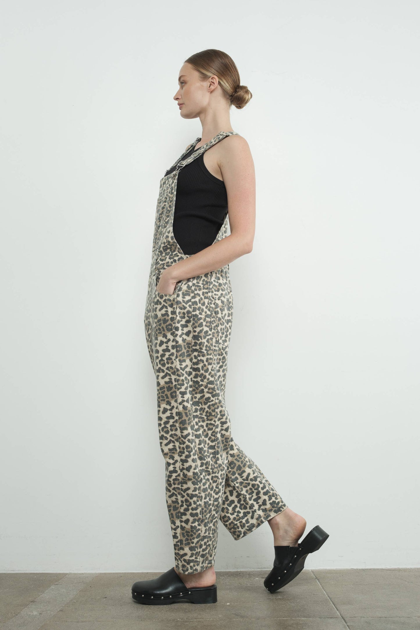 Relaxed Fit Leopard Overalls