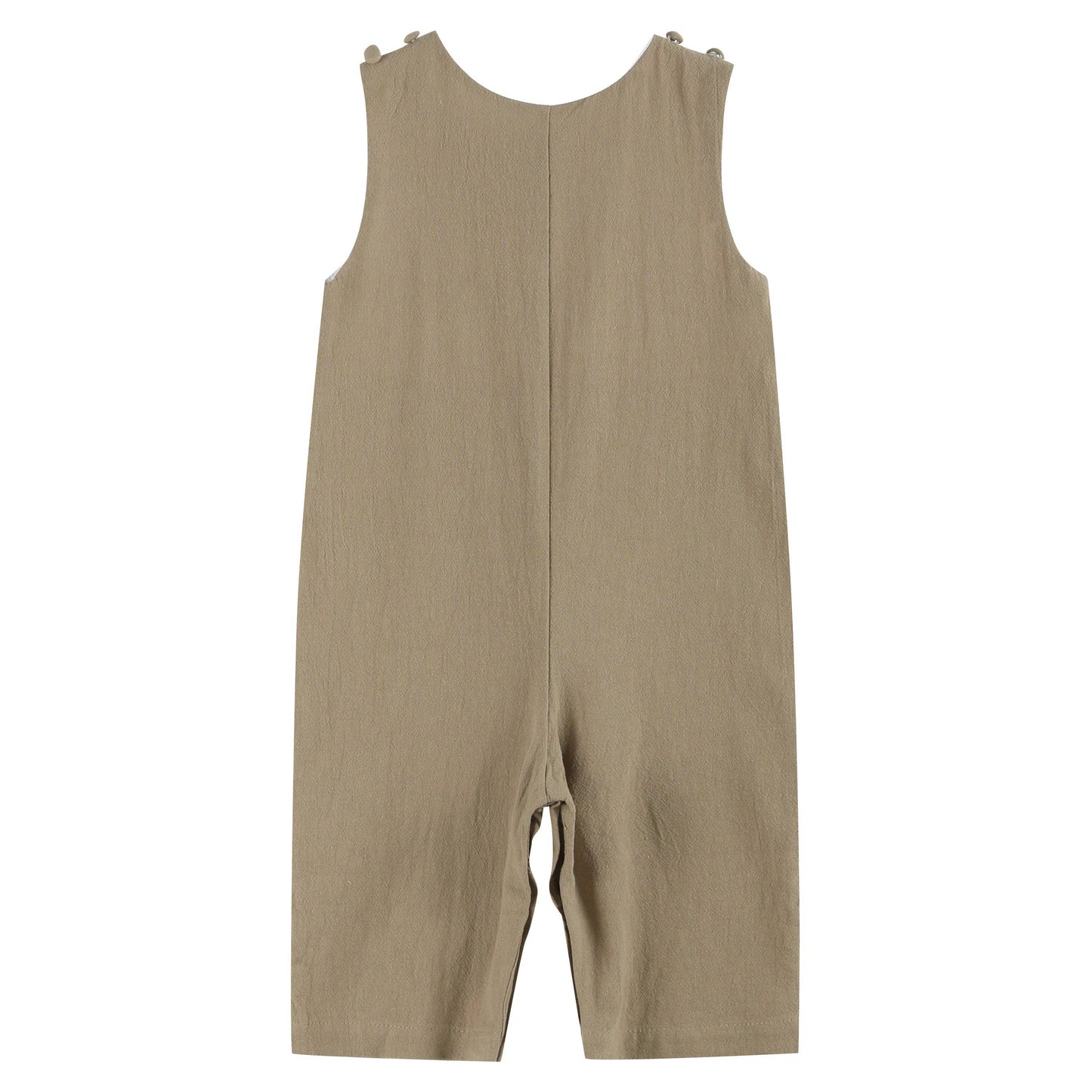 Brown Construction Smocked Overalls