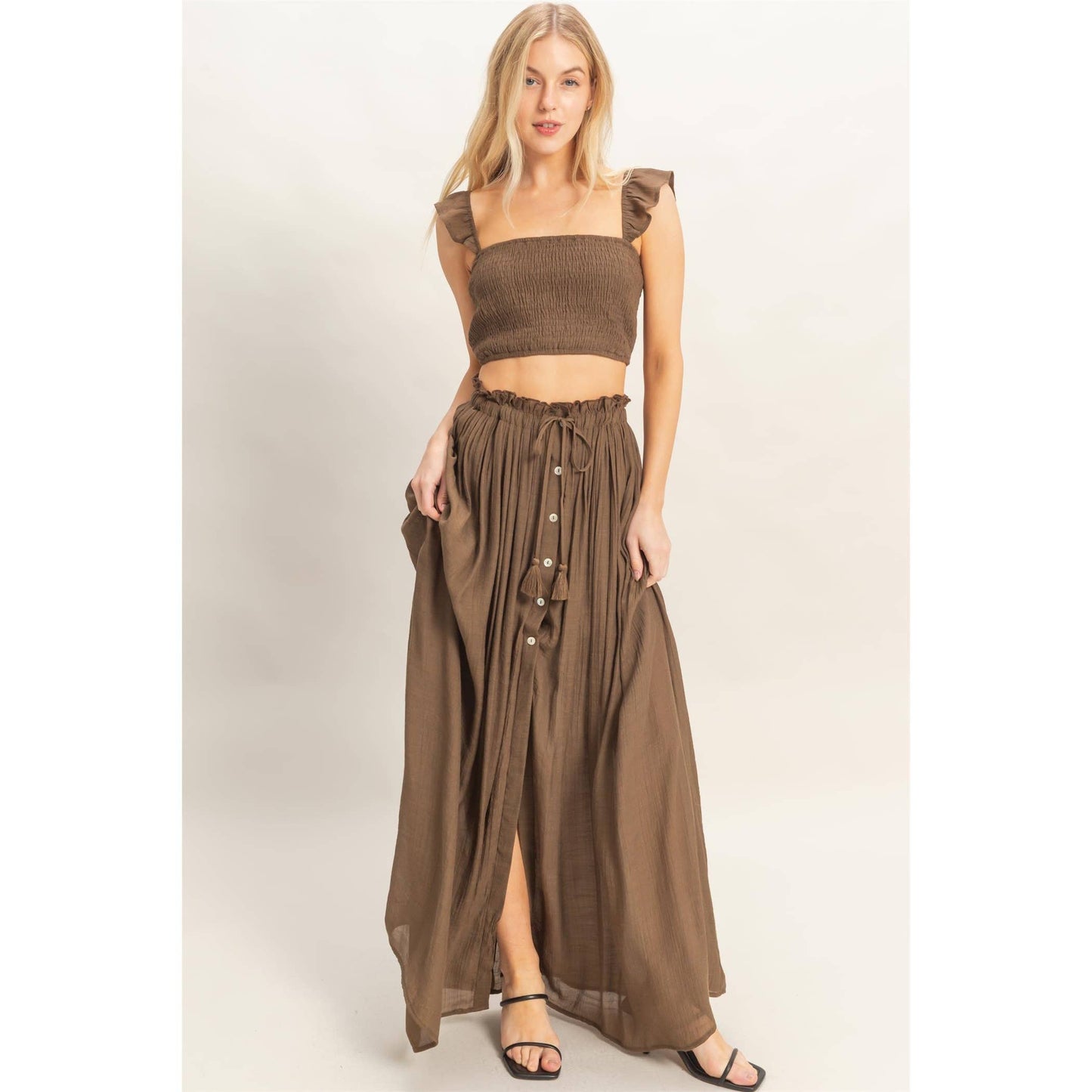 Smocked Top & Maxi Skirt Set