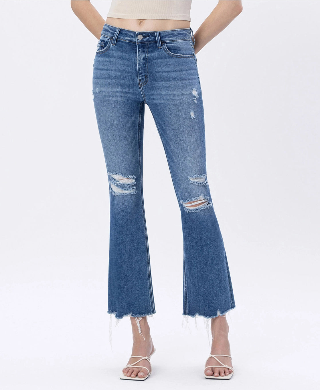 High Rise Crop Kick Flare