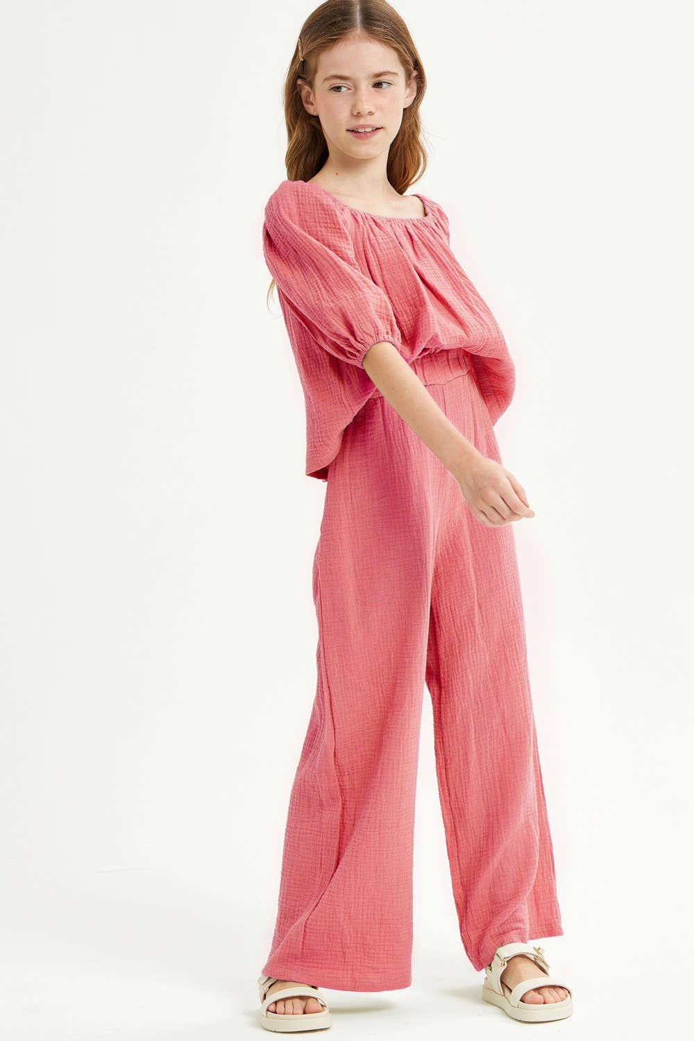 Wide Legs Cotton Gauze Pants