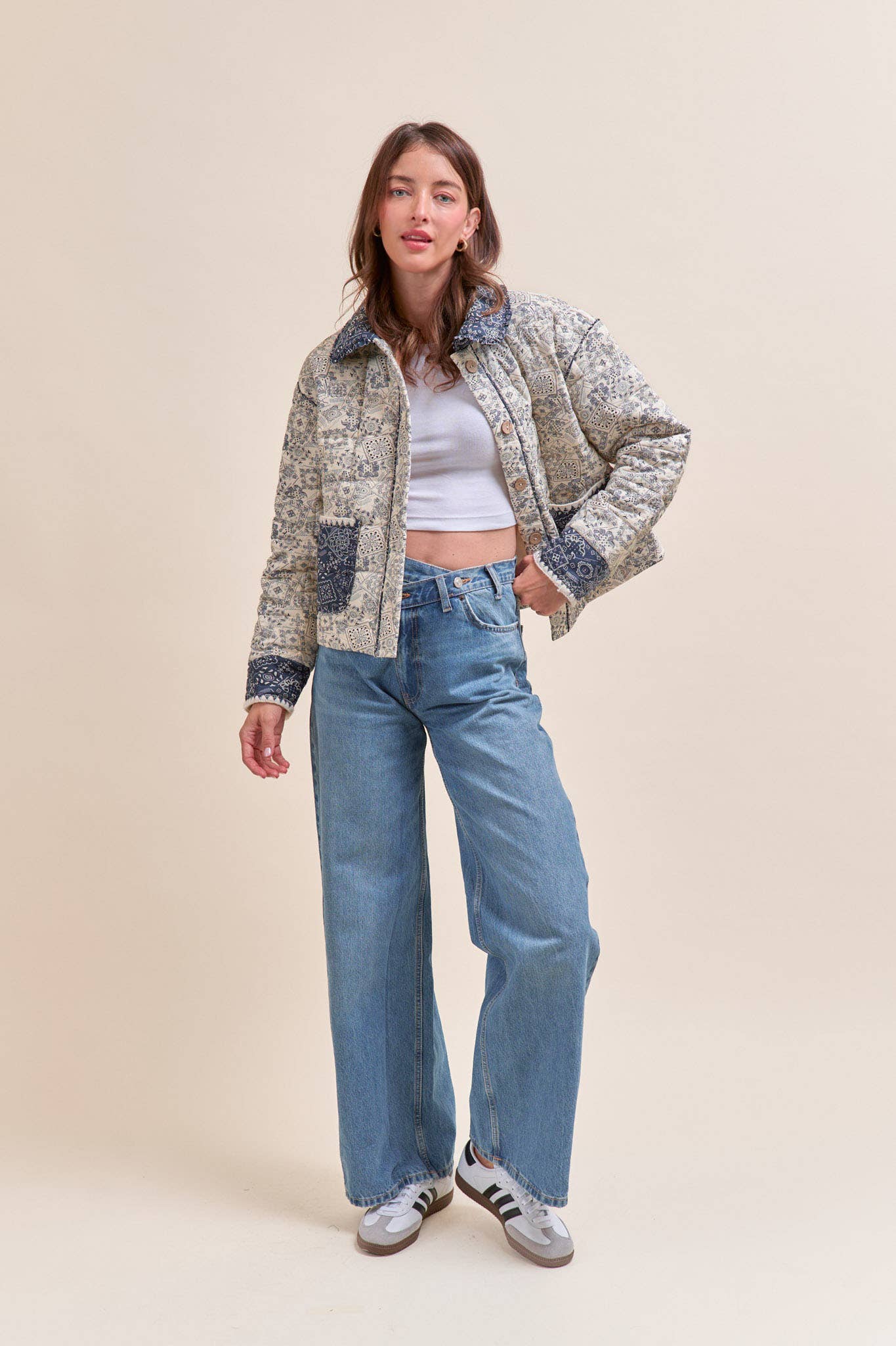 Quilted Bandana Print Jacket