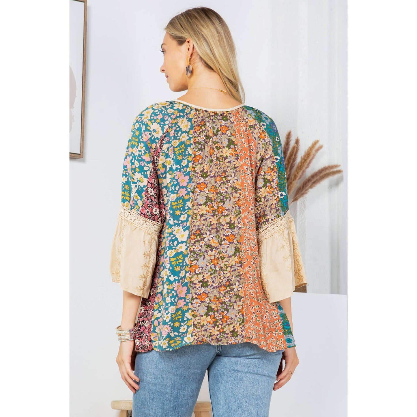 Rayon Peasant Top With Embroidery