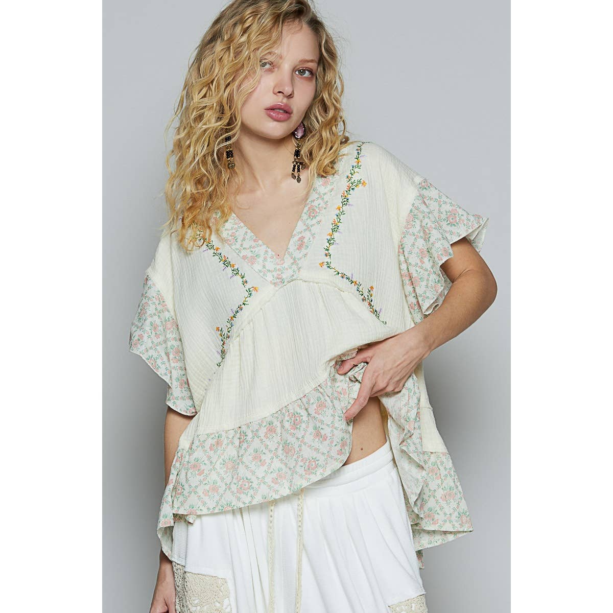 Natural Woven Top
