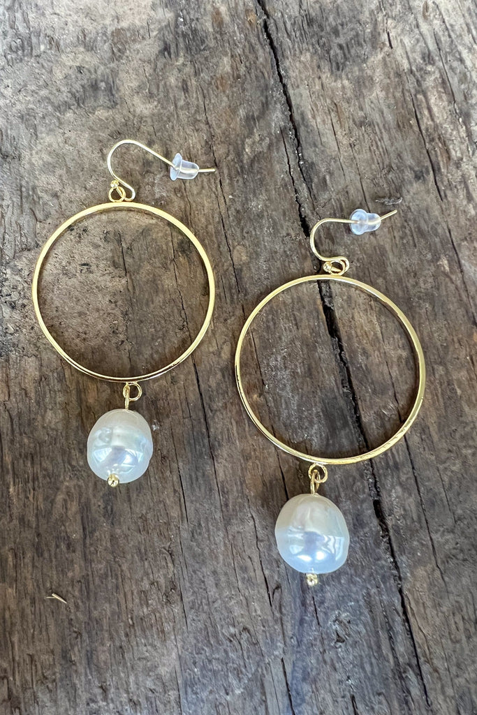 Pearl Hoop Earrings