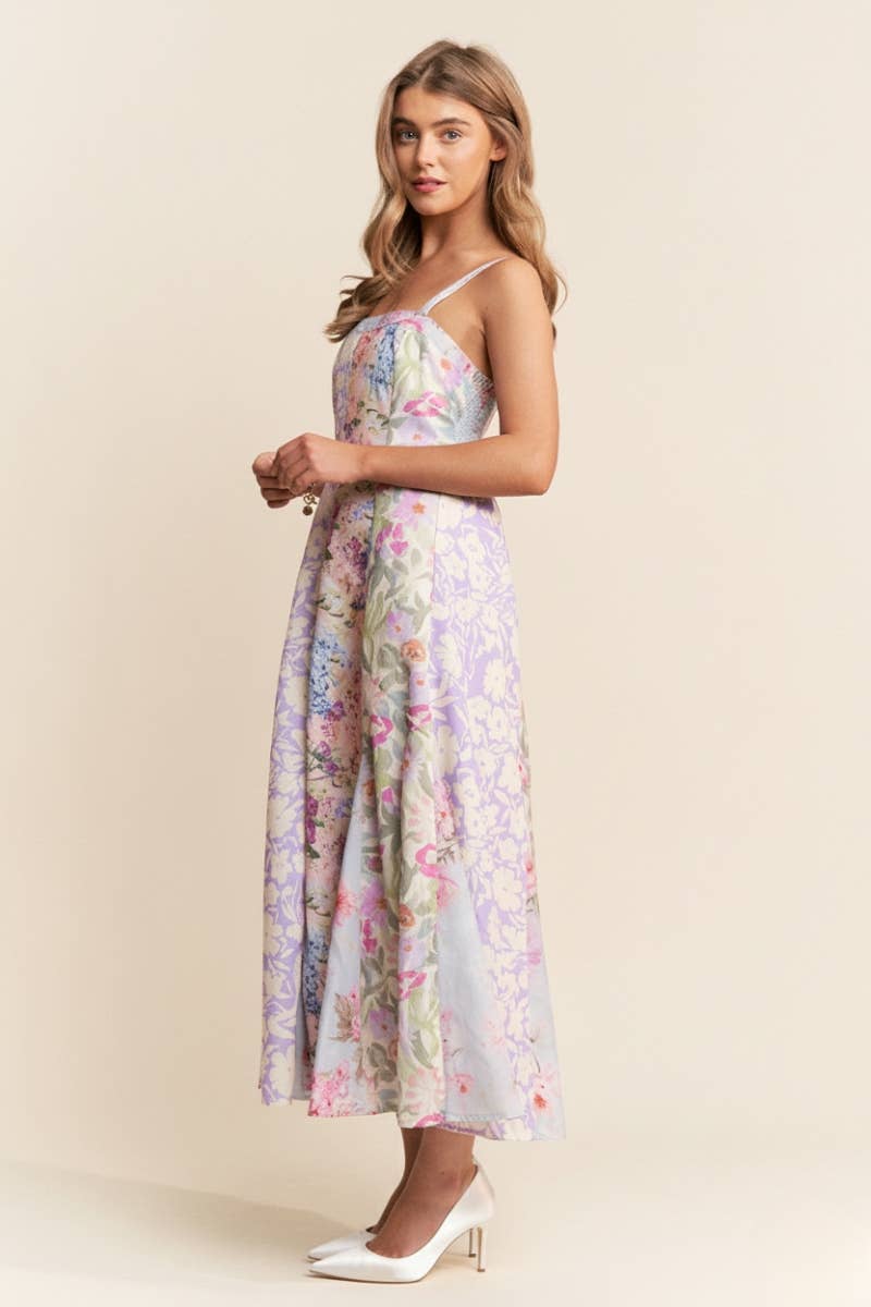 FLORAL PRINT FLOWY MAXI DRESS