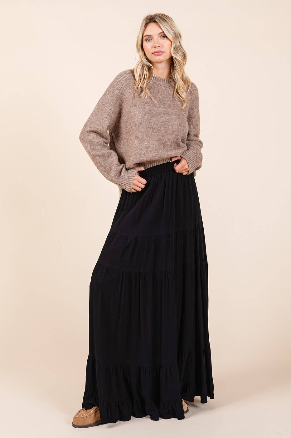 Tiered Flowy Maxi Skirt