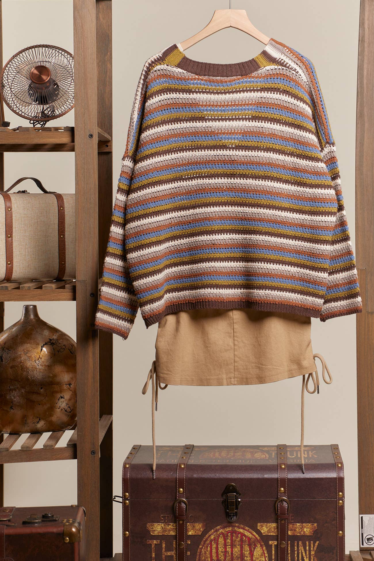 Multi Color Striped Button Down Cardigan