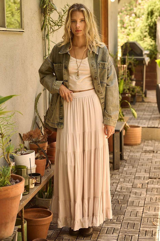 Tiered Flowy Maxi Skirt