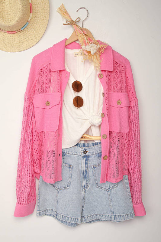 Lace Shirt Jacket Shacket