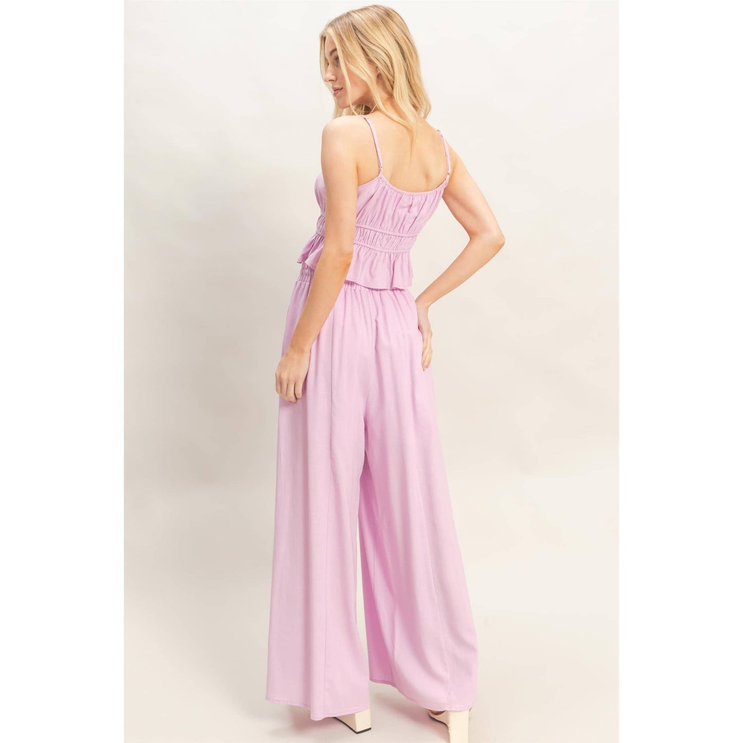 Pink Tiered Tank & Palazzo Set