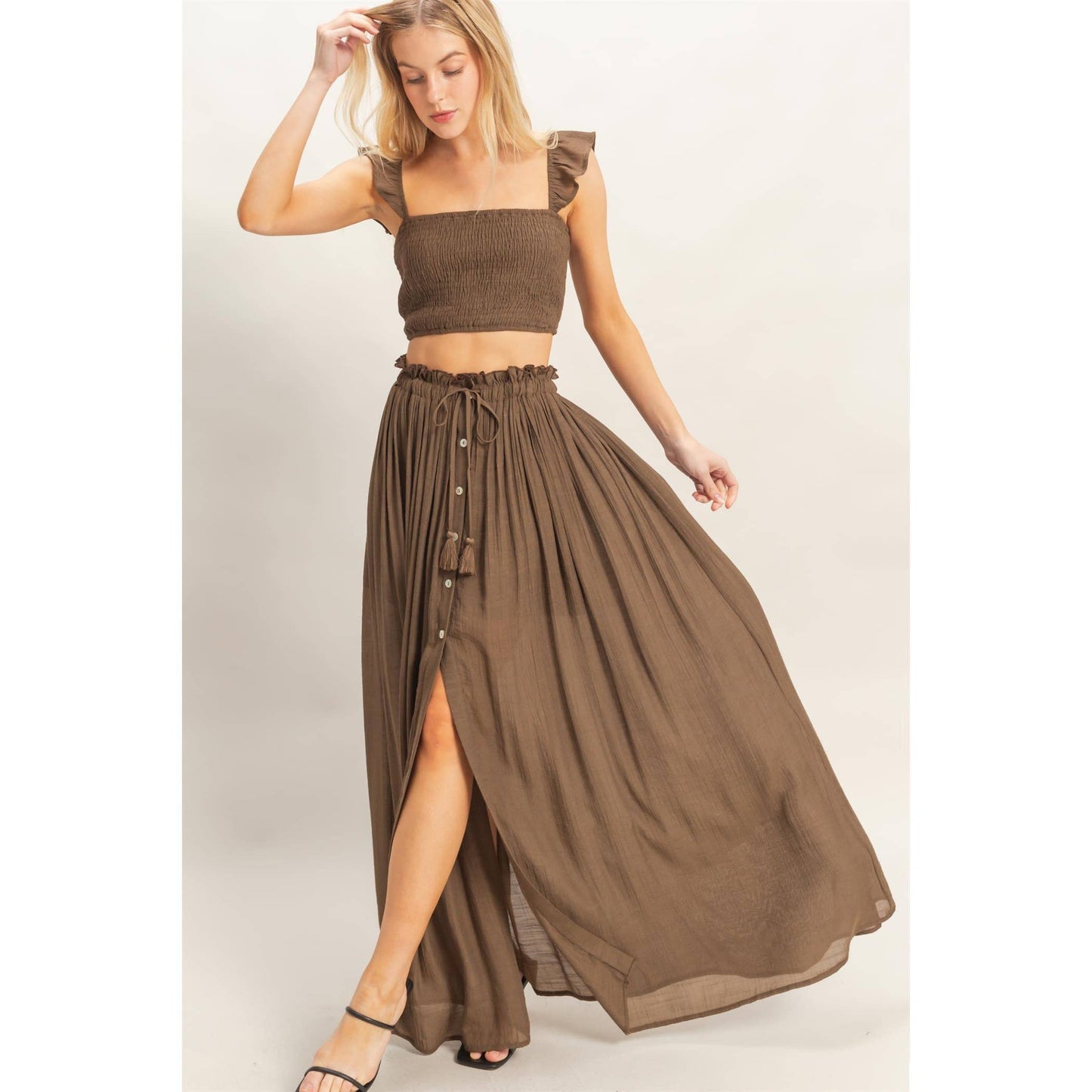 Smocked Top & Maxi Skirt Set