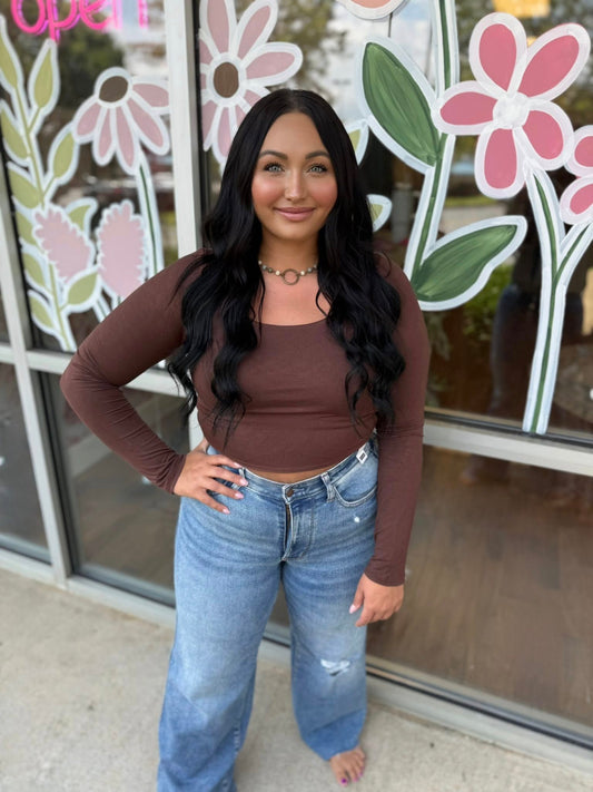 Espresso Cropped Long Sleeve