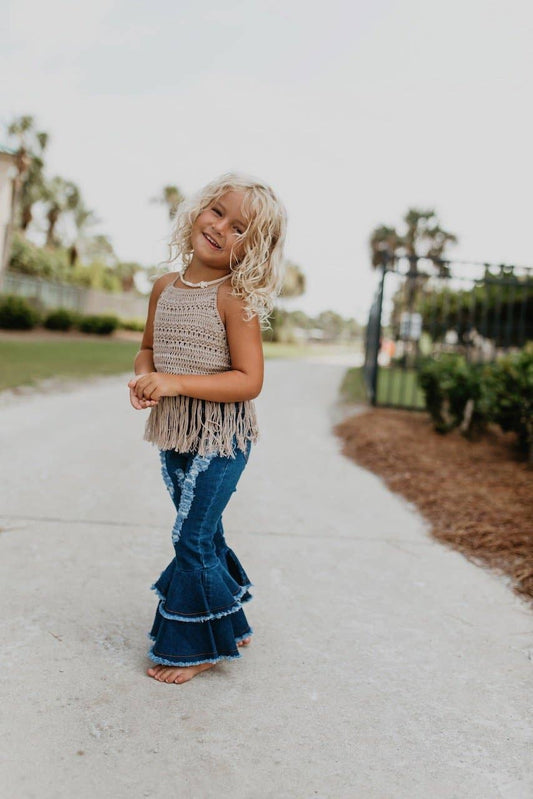 Kids Denim Double Ruffle Jeans