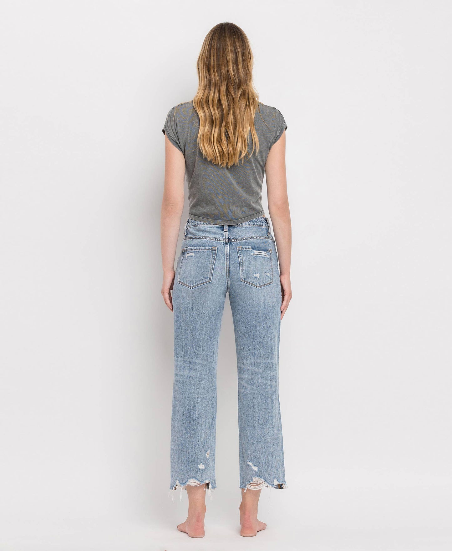 SUPER HIGH RISE CROP STRAIGHT JEANS