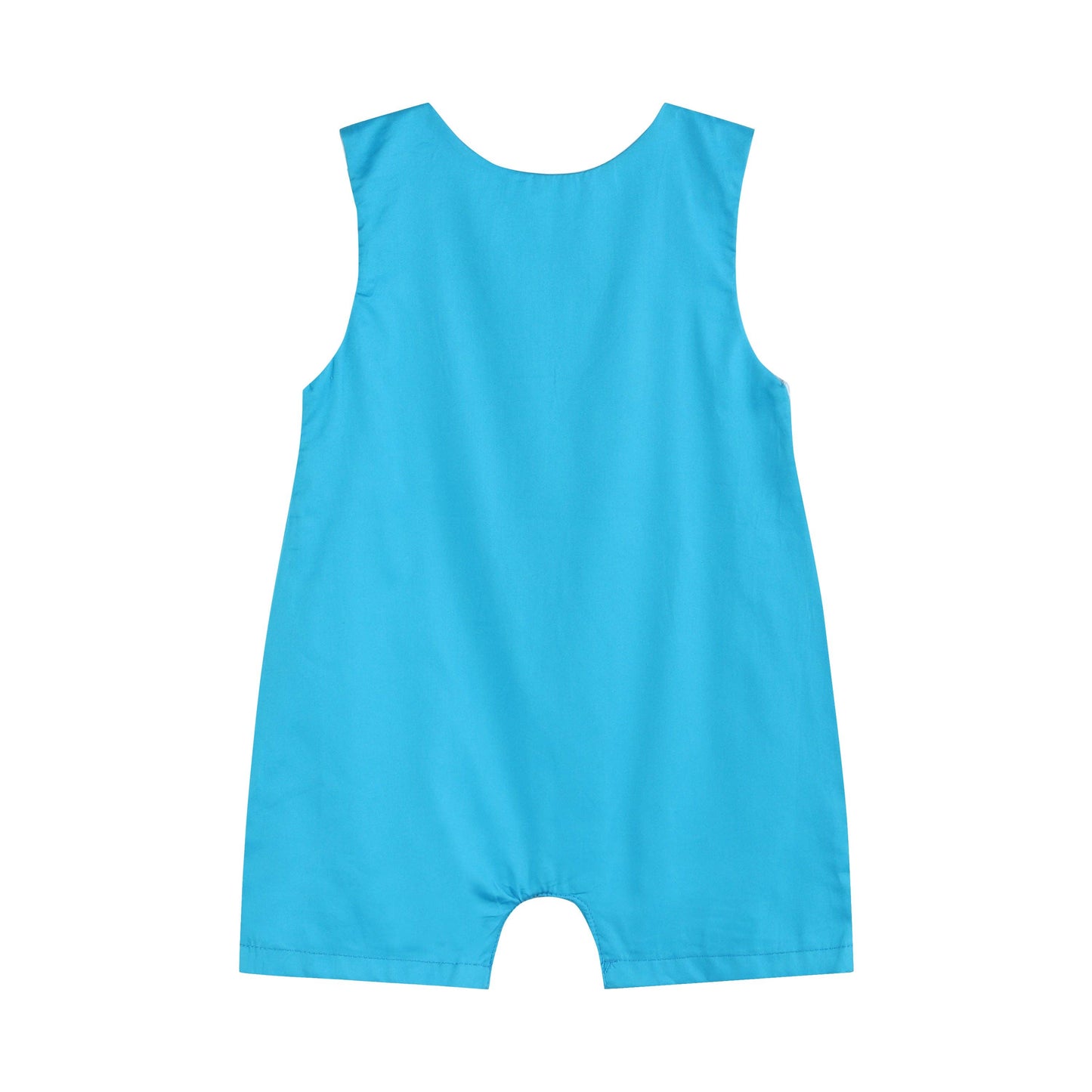 Blue Tractor Smocked Shortalls