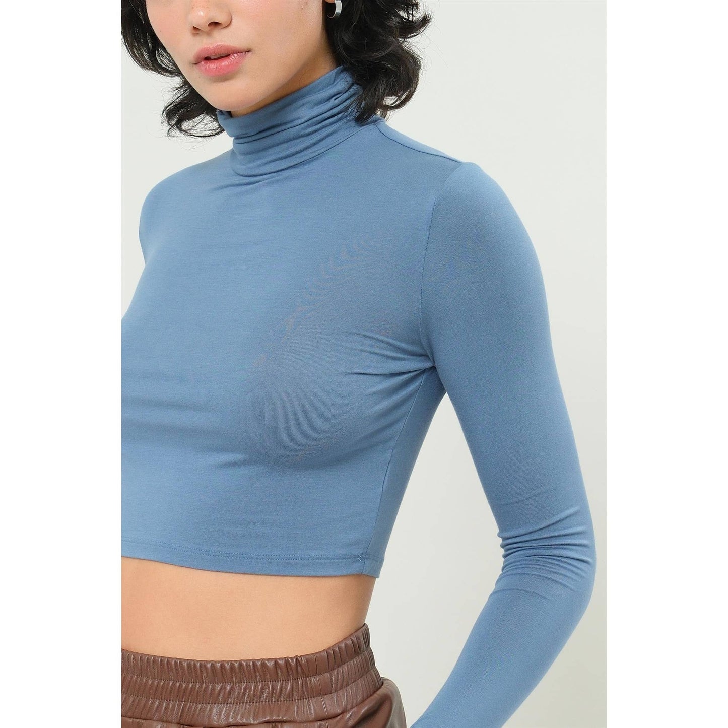 Long Sleeve Turtleneck Crop Top