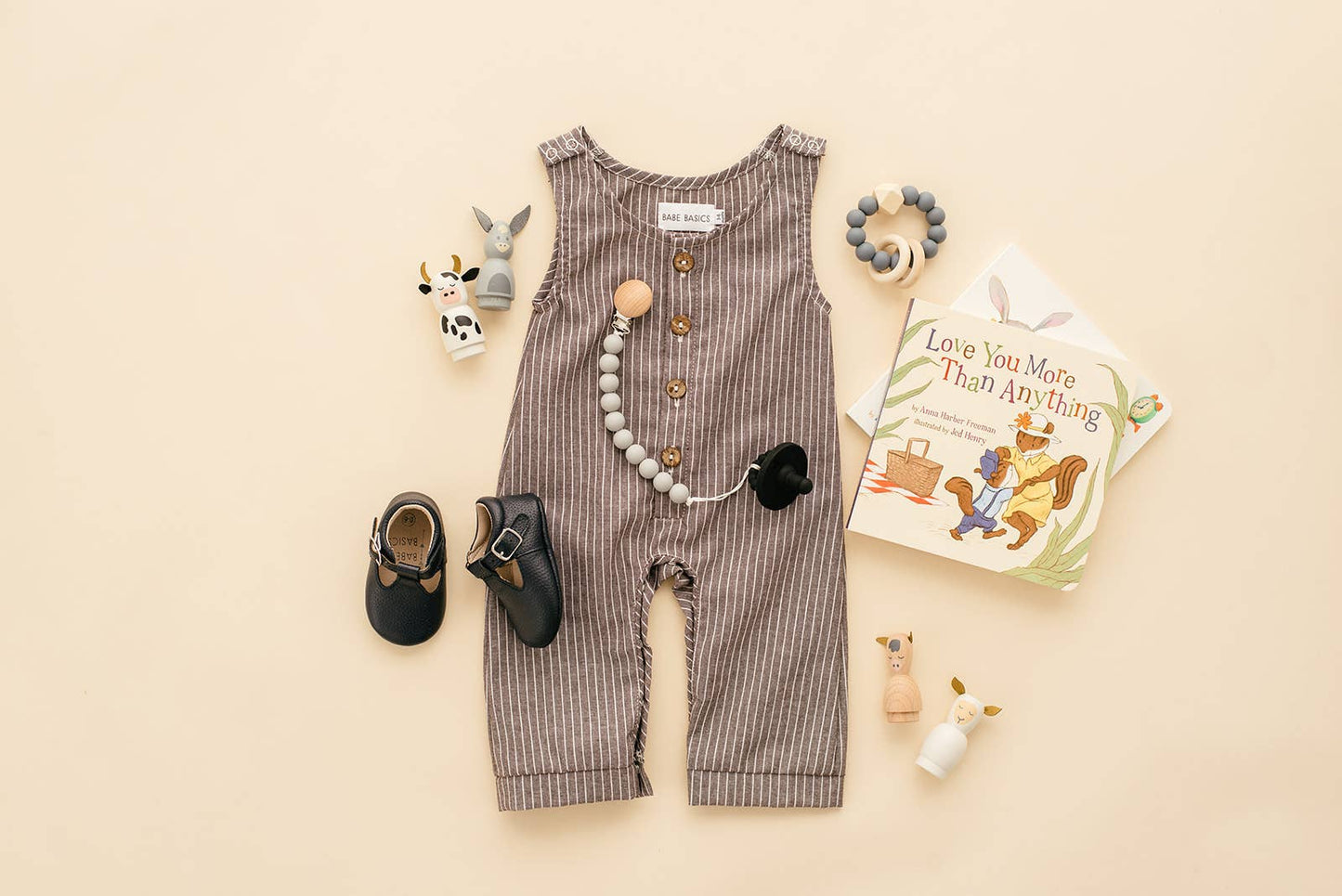 Grey Striped Linen Romper