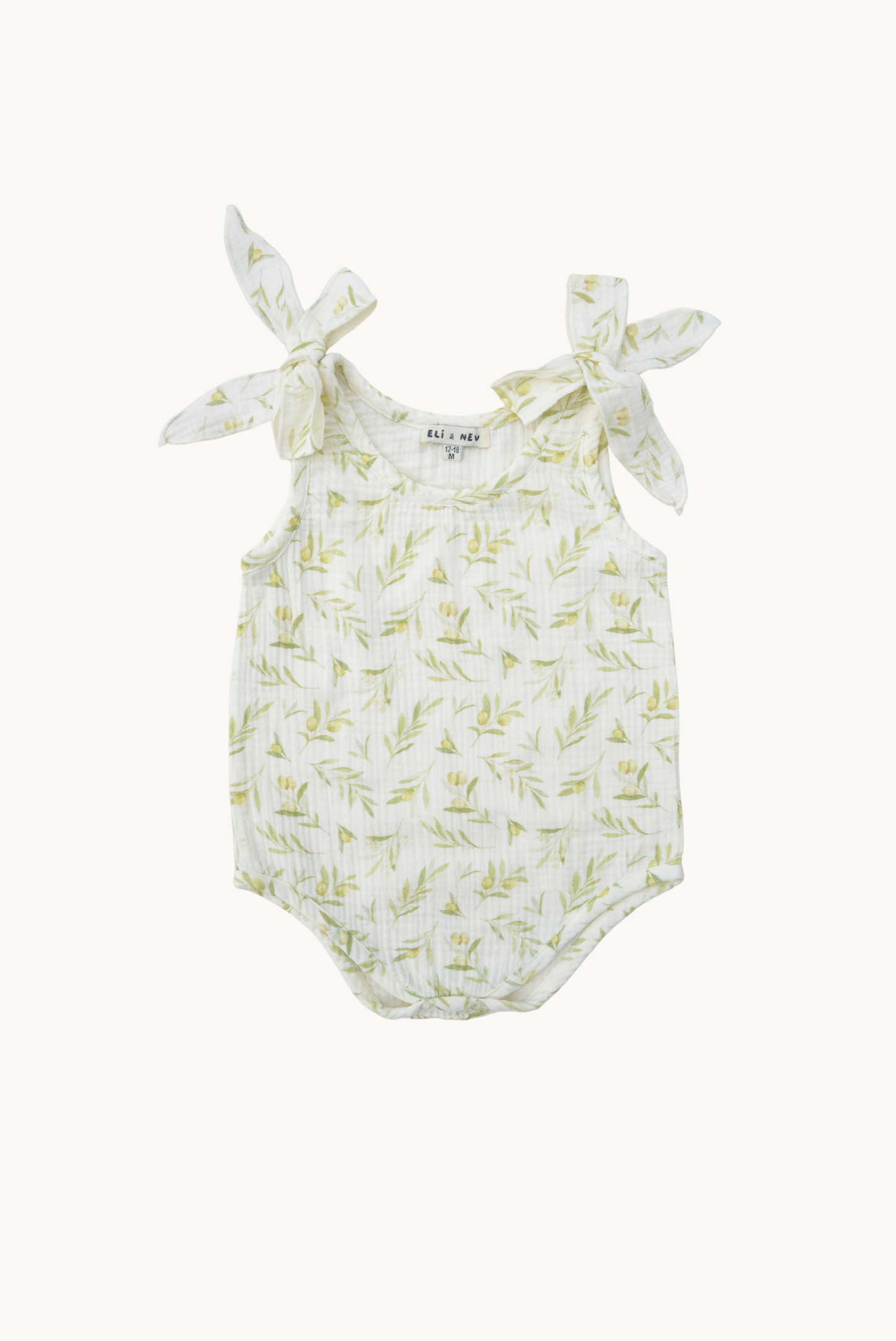 Baby Olives Pattern Muslin Romper 100% Cotton