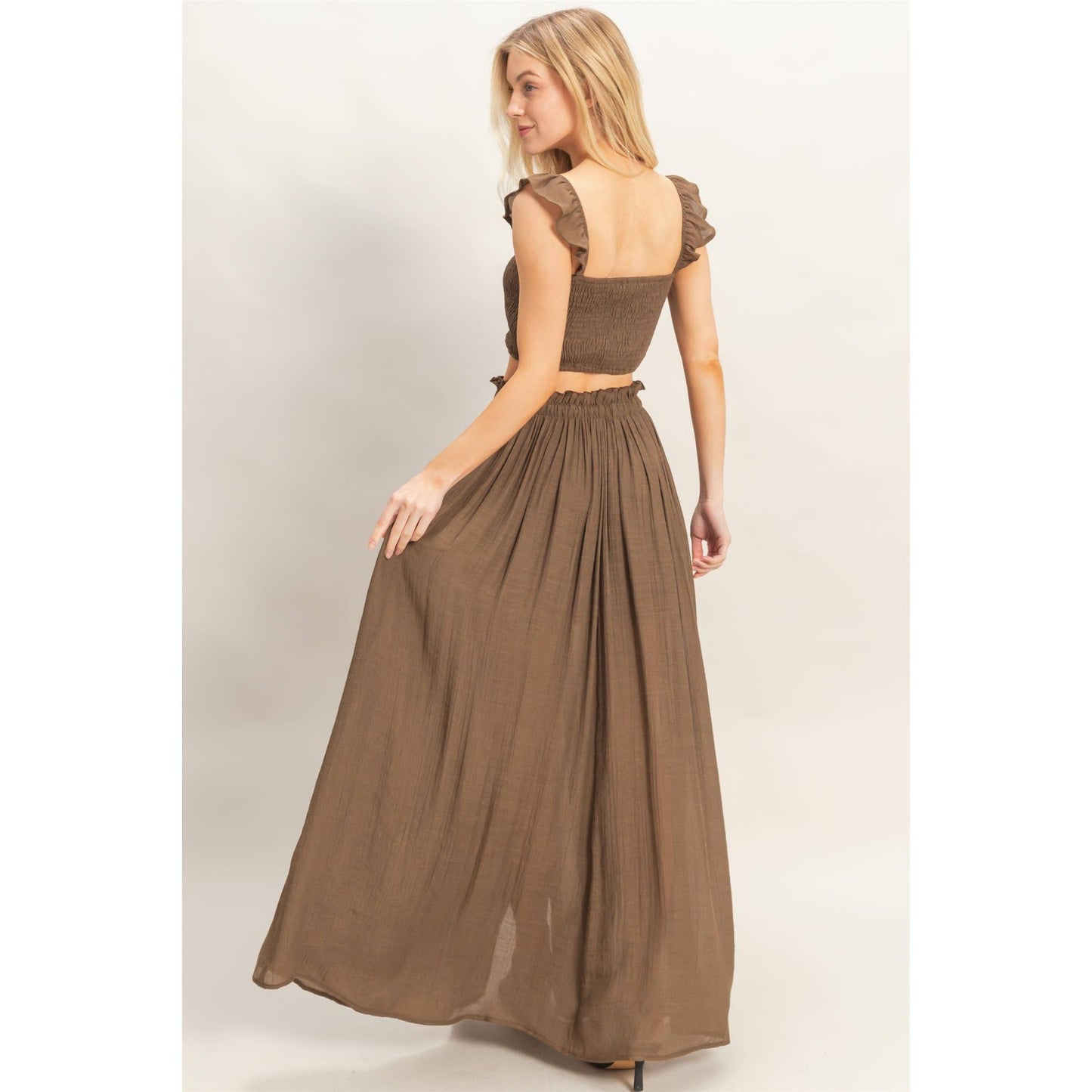Smocked Top & Maxi Skirt Set