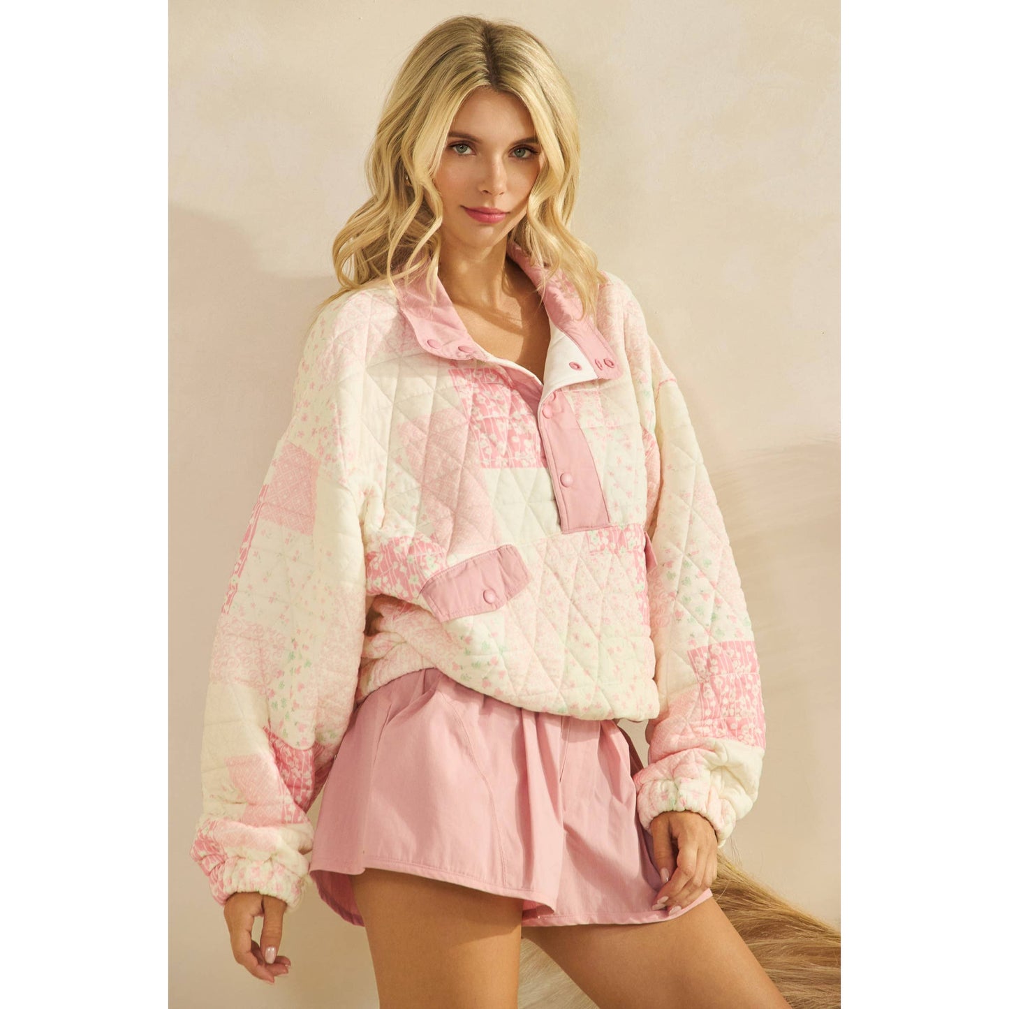 Quilted Quarterzip Sweater