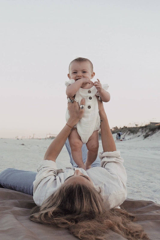 White Baby Romper