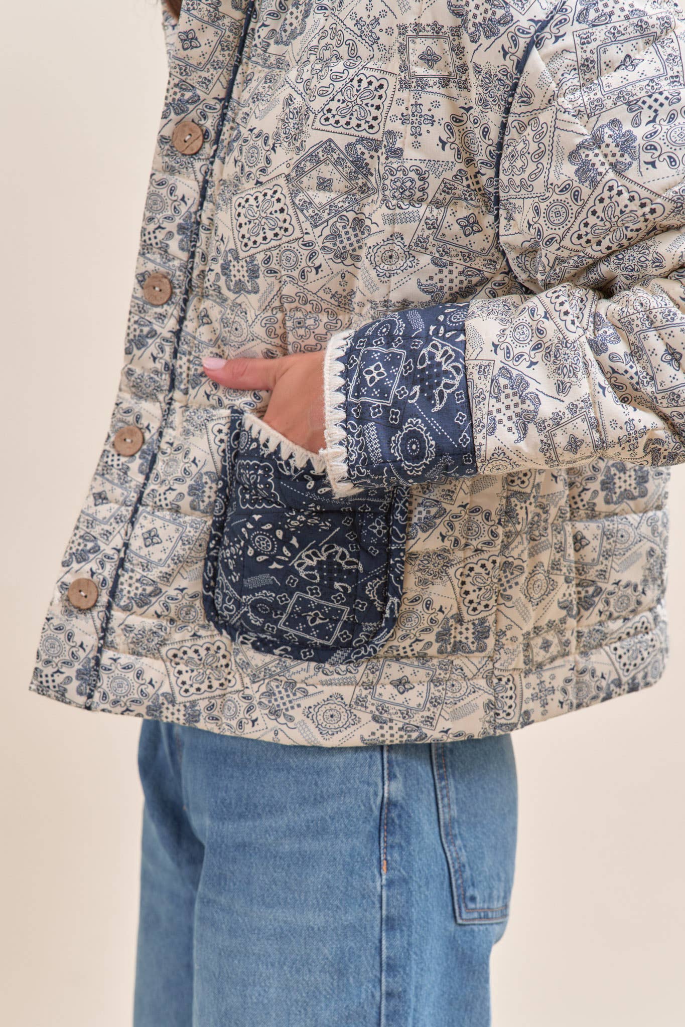 Quilted Bandana Print Jacket